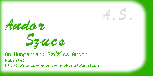 andor szucs business card